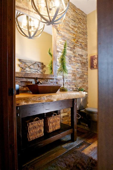 Rustic Powder Room Rustic Powder Room Boise Houzz