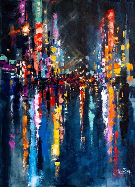 Night City Oil Painting By Aleksandr Neliubin Artfinder Abstract