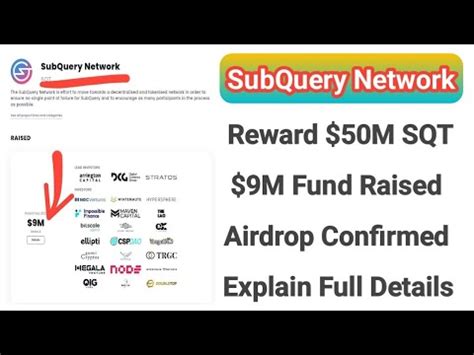 Subquery Network Airdrop M Sqt Token Reward Free Crypto Airdrop Biggest Crypto Loot