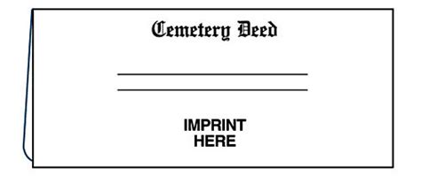 Custom Printed Cemetery Deed Document Folder