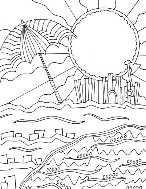 Beach Coloring Pages Beach Scenes And Activities