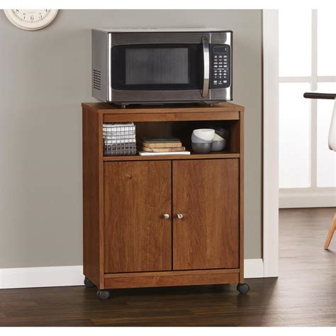 Microwave carts come in a variety of shapes and materials. Altra Furniture Landry Medium Brown Microwave Cart-5206301PCOM - The Home Depot