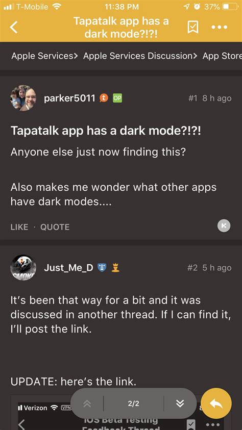 If you didn't tell the darkmode viewcontroller class to block dark mode. Tapatalk app has a dark mode?!?! - iPhone, iPad, iPod ...
