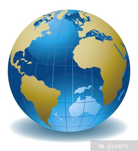 Sticker World Globe Abstract Vector Illustration Pixersca