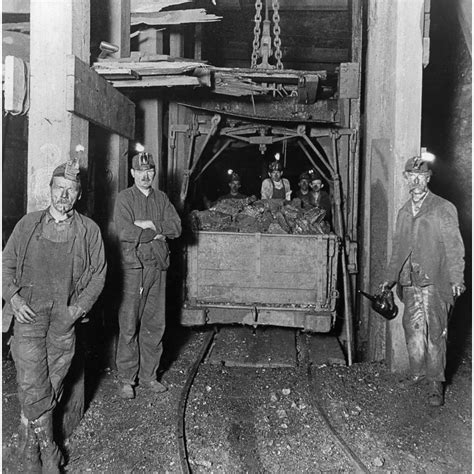 Pennsylvania Coal Miners Nminers And A Car Full Of Coal In An Coal