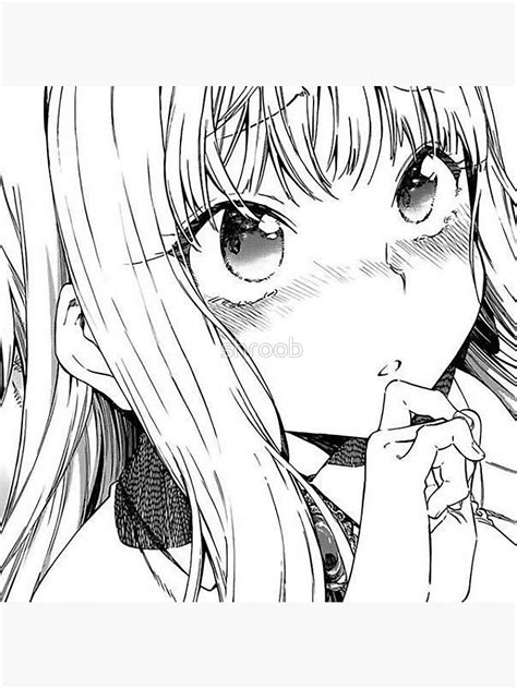 Cute Blonde Waifu Ahegao Senpai Girl Anime Manga Black White Baka Waifu Club Sticker By