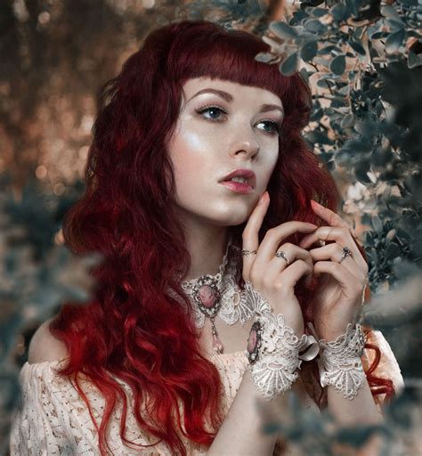 Vintage Fantasy Redhair Ginger Girl Long Hair Fairy Elven