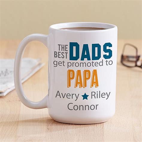 #30 personalised new mum & new dad gift mug set. The Best Dads Get Promoted Mug | Personalized gifts for ...