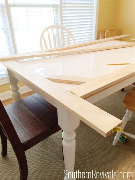 On my table this has resulted in a bit of a lip. Tile Top Table Makeover | Kitchen table makeover, Tile top ...