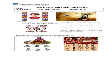 Guía De Trabajo Arte Y Pueblos Originarios · Pdf File Los Pueblos
