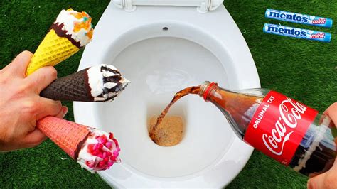Experiment Ice Cream Vs Toilet Coca Cola Fanta And Mentos Youtube