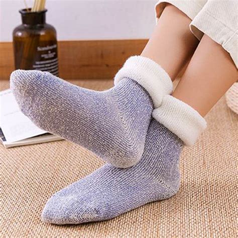 5 Pairset Warm Winter Thick Cotton Socks Women Christmas Ts Solid