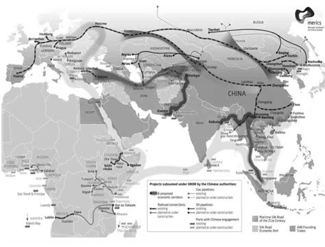 Land And Sea Route Of The New Silk Road Source China Mapping
