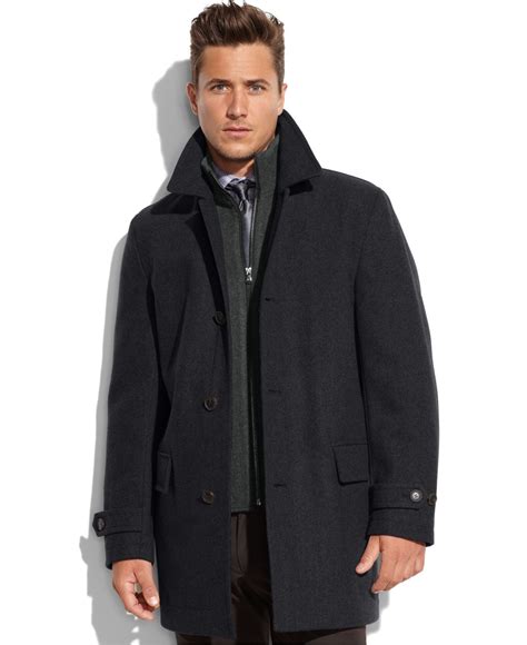 Product titlecarven mens slim fit double breasted twill wool coat. Lyst - Michael Kors Michael Milos Wool-Blend Knit-Bib Car ...
