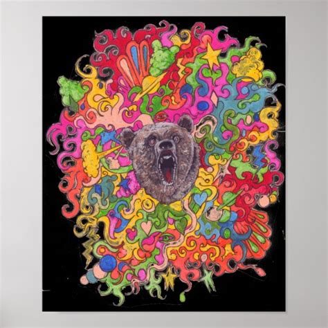Psychedelic Bear Poster