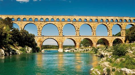 Outside Of Nimes Roman Aqueduct Pont Du Gard Extends Underground 30