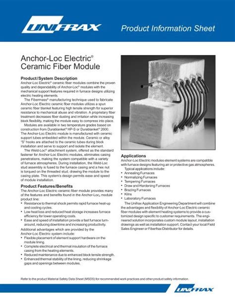 Anchor Loc ElectricÂ Ceramic Fiber Module Product Unifrax