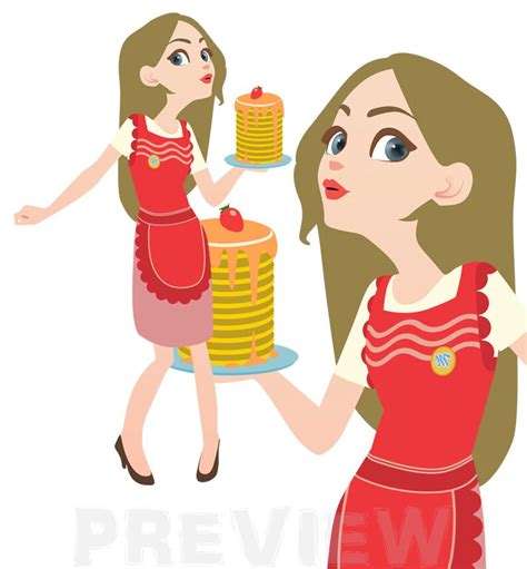 housewife clipart woman with an apron clipart pretty lady etsy