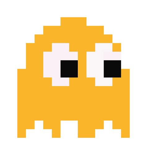 Orange Pacman Ghost Pixel Art Maker