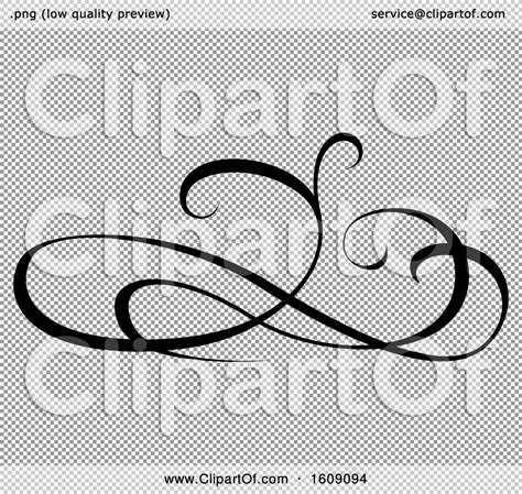 Clipart Of A Black Flourish Design Element Royalty Free Vector