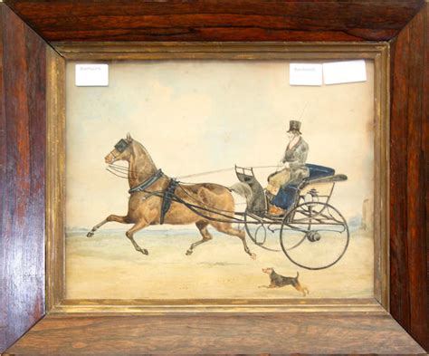 Bonhams 19th Century English School Horse Drawn Phaeton