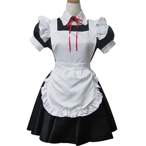 Womens Anime Cosplay French Apron Maid Fancy Dress Costume