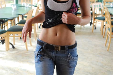 Wallpaper Sexy Slim Body Belly Jeans Tummy Thin Tight Fit