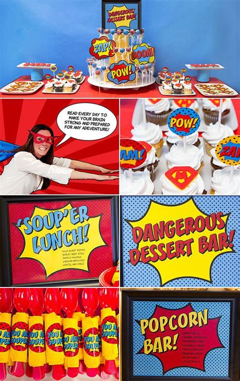 An Assortment Of Superhero Themed Desserts On Display