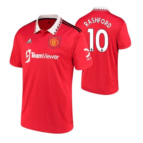 Youth Marcus Rashford Manchester United 2022 23 Home Jersey Replica Red