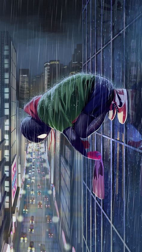 2160x3840 Spiderman Miles In Rain Sony Xperia Xxzz5
