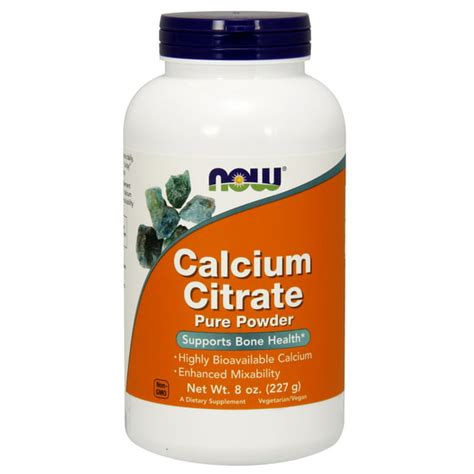 Now Supplements Calcium Citrate Powder Highly Bioavailable Calcium