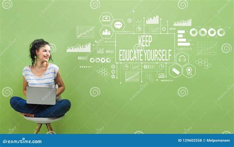 Keep Educate Yourself With Young Woman Stock Photo Image Of