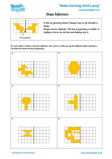 Reflection Worksheets Reflection Of Shapes By Kbarker86 Teaching