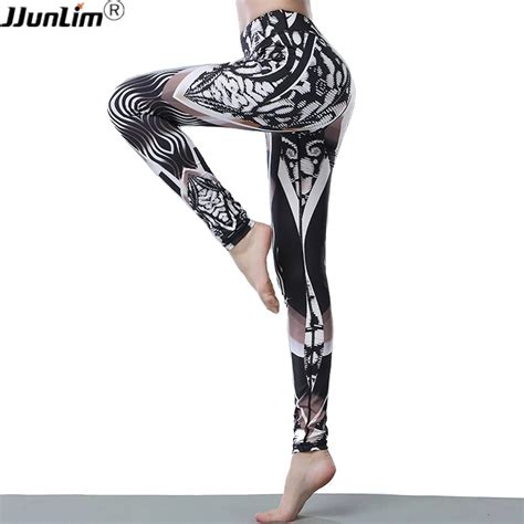 Sexy Women Printed Yoga Pants High Waist Sports Leggings Female Fitness
