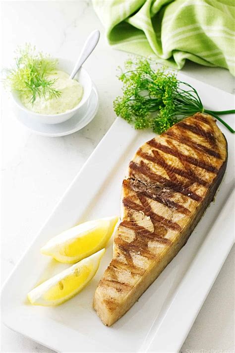 Grilled Swordfish Steak With Lemon Dill Aioli Sauce Savor The Best