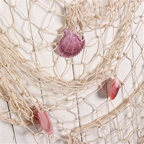 Doitb Mediterranean Style Decorative Fish Net With Shells Nautical