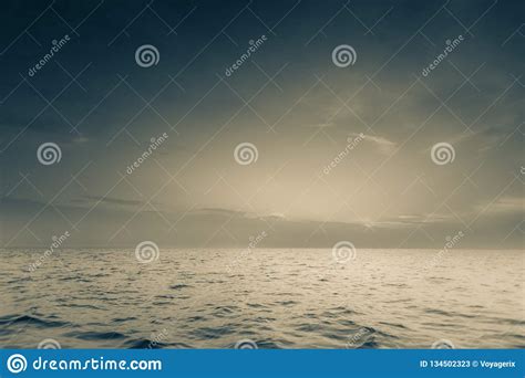 Seascape Evening Sea Horizon And Sky Stock Image Image Of Blue