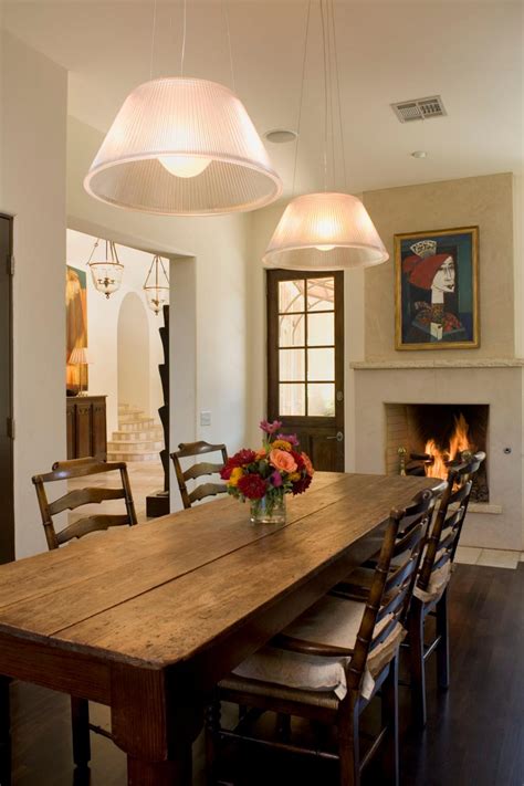 Neutral Dining Room With Fireplace Hgtv