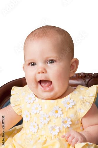 Cute Baby Girl Wearing Yellow Dress Stock Photo And Royalty Free