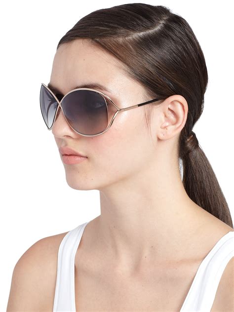 Tom Ford Miranda 68mm Round Sunglasses In Smoke Metallic Lyst