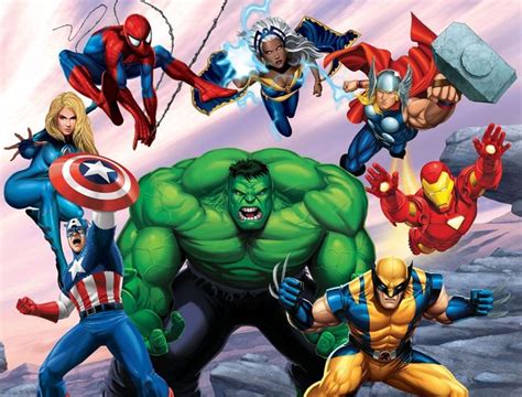 An Image Of The Avengers And Other Superheros