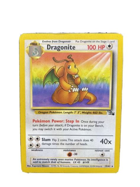 1995 Limited Rare Dragonite Pokémon Card Ebay