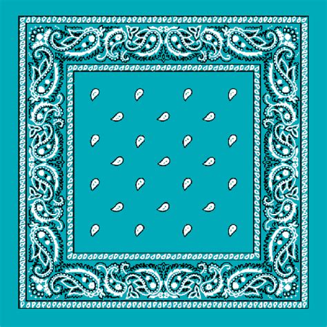 14x14 Turquoise Paisley Bandana
