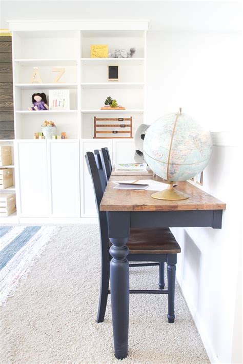 See the thrifted dining room table i'm separating or cutting in half for my laundry room! Repurposed Kitchen Table Wall-Mounted Desks + ORC Week 3 ...