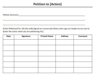 15+ free petition template and samples. Free Petition Templates - 8+ Word Form Letter Samples ...