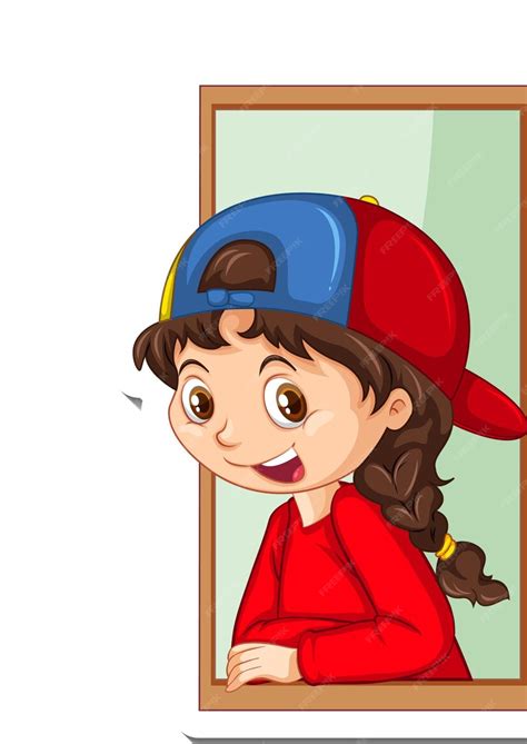 Free Vector A Girl Looking Out Window Cartoon Character