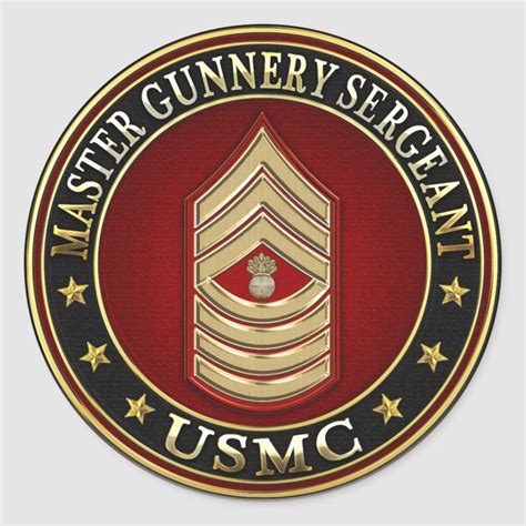 Us Marines Master Gunnery Sergeant Usmc Mgysgt Classic Round Sticker