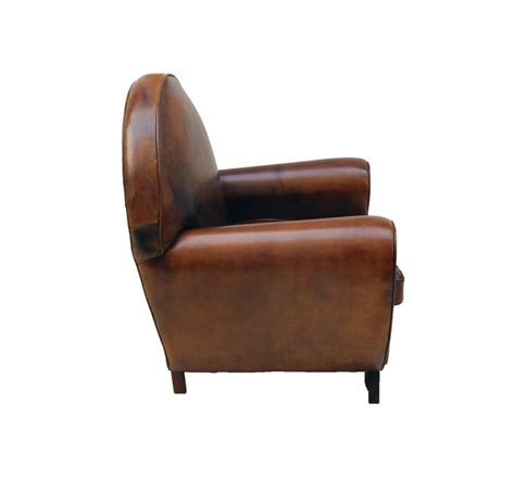 Faux leather european style armchair occasional large fireside lounge chair leather pu sofa for living room reception. Art Deco Vintage Brown-Cognac Leather Club Armchair For ...