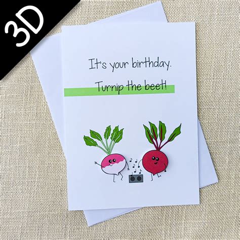 Turnip The Beet Birthday Card Funny Birthday Card Birthday Pun Card