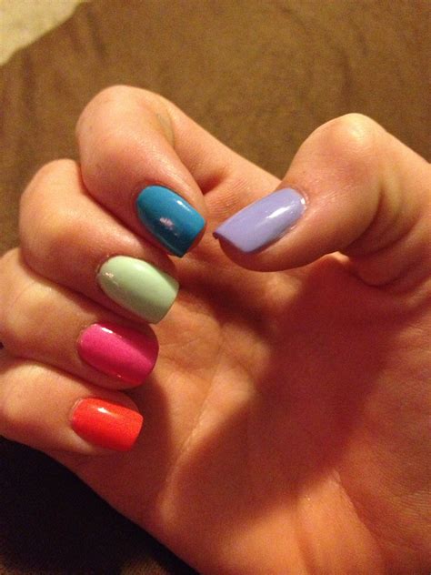 My Multi Colored Spring Nails Spring Nails Multicolored Nails